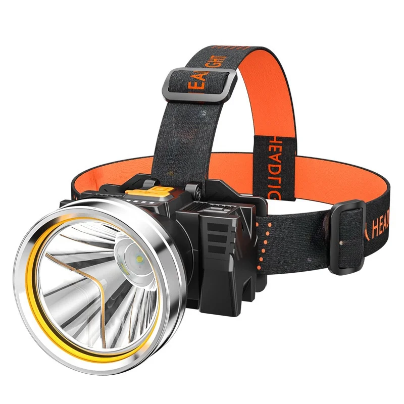 New USB Strong LED Headlamp Waterproof Charging Outdoor High-Power Lithium Flashlight Long-Range Running Light Lightweight