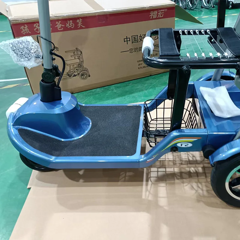 Handicapped 3 Wheel Electric Tricycles Travel Lightweight Foldable 4 Wheel Mobility Scooter