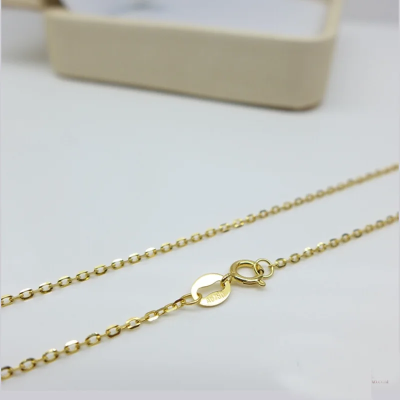 Bulk 18K Au750 Solid Gold Shine O Shape Chain Necklace Chain length 18inch weight 0.28 to 2.3 gram For Women girls ladies