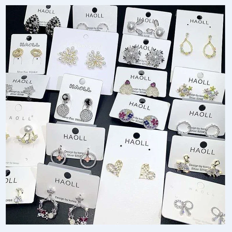 Aug jewelry selling mixed batch S925 silver needle stud earrings fashion all-match bulk candy zircon love drop sweet earrings