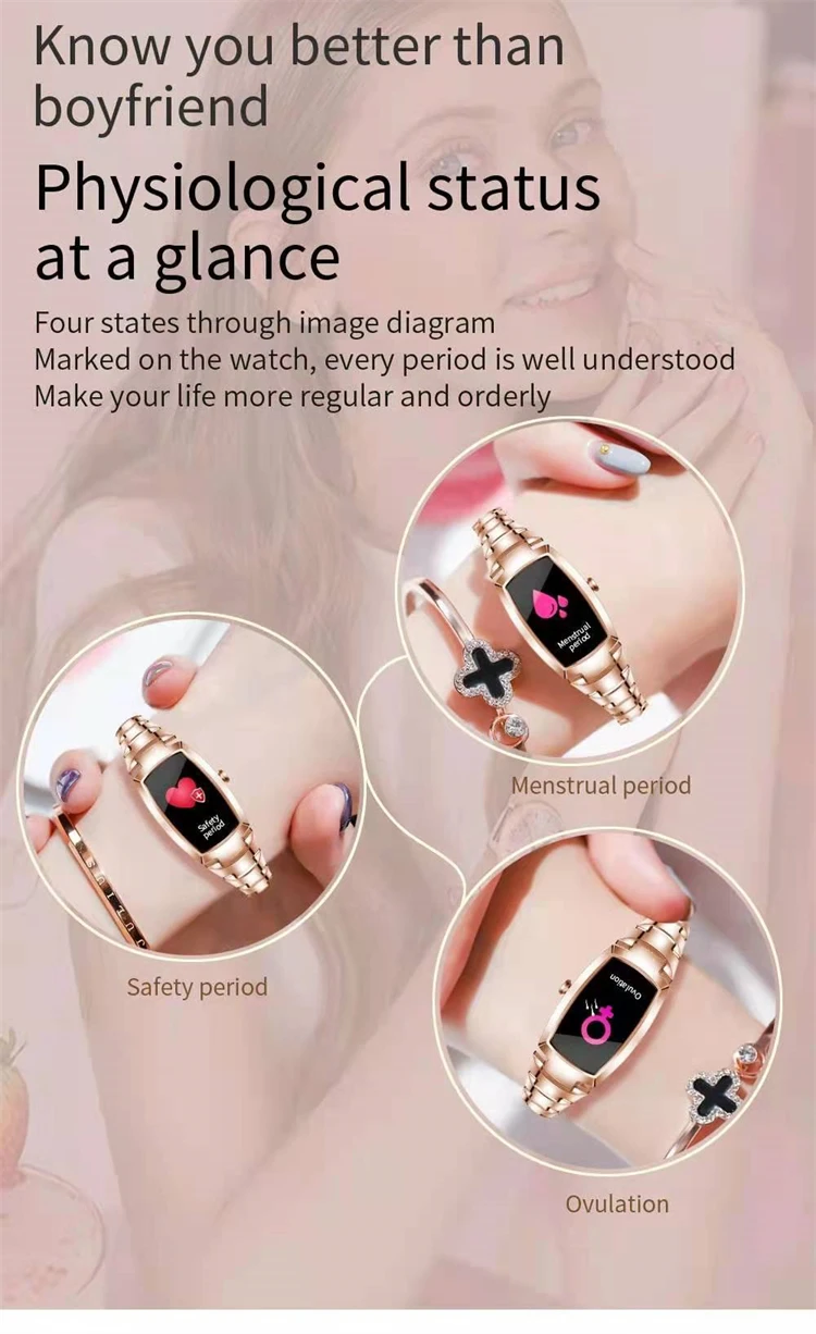 Lady smartwatch LW07 bracelet for android ios with Fitcloudpro APP and Heart rate blood pressure oxygen women smart band