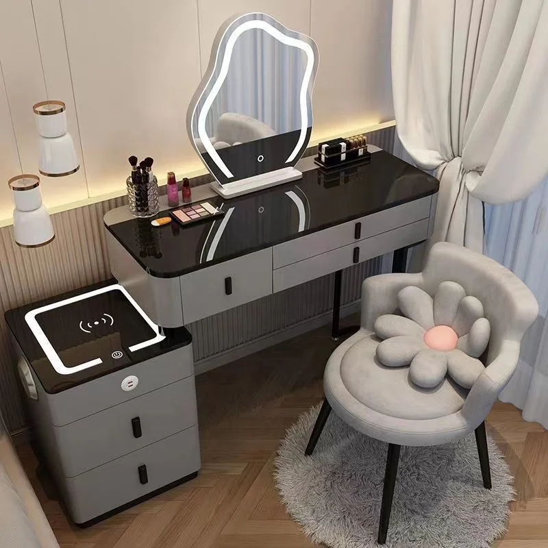 2024 YOUTAI Wholesale Smart Dressing Table with Mirror Wireless Charging Light Luxury Make Up Table  Bedroom Furniture