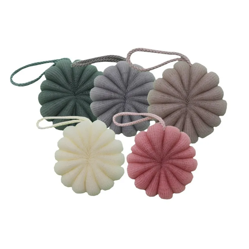 Wholesale high quality single bath ball simple large 50g solid color soft bath ball soft, comfortable and durable