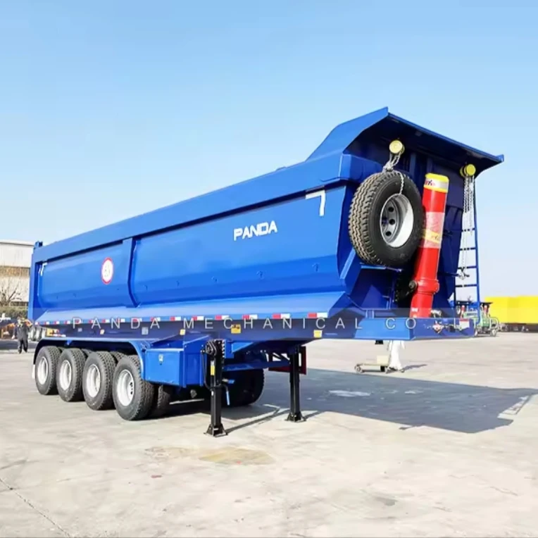 dump trailer hydraulic atv 4t dump trailer Hydraulic Cylinder End Dump Tipper Semi Trailer for Sale 4 Axles U Type 50Tons Steel