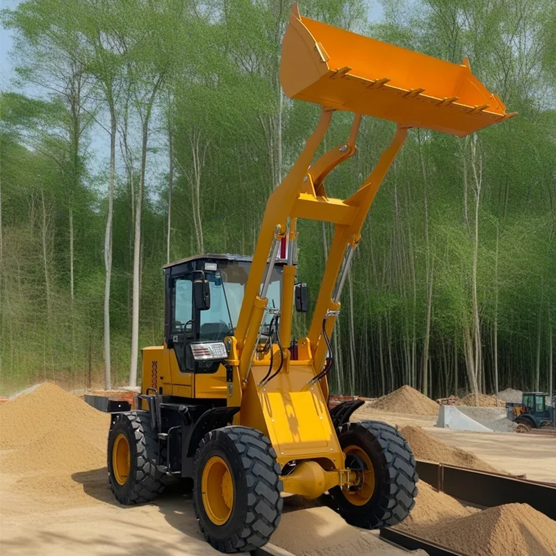 Diesel Wheel Loaders With Various Accessories Are Front-End Loaders For Construction Projects