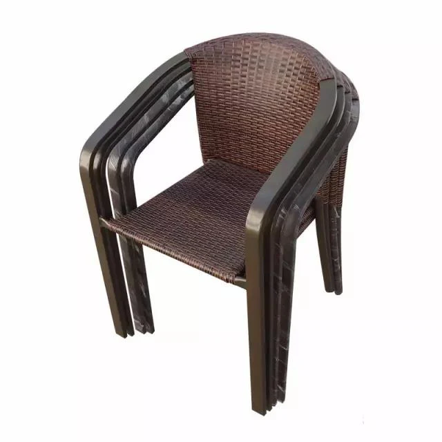 Market price steel with plastic wicker cover stackable Chair