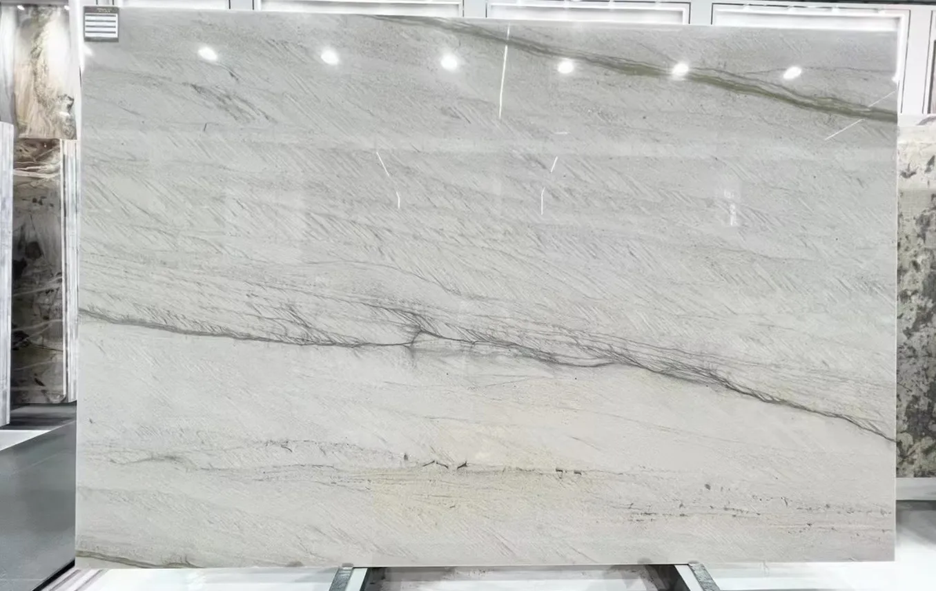TMZ STONE OEM ODM granit losa hot sale home decoration floor tile Grey quartzite kitchen countertop Mont Blanc quartzite table