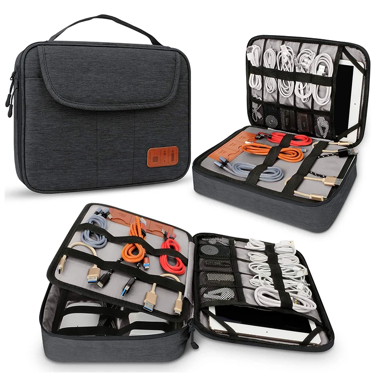 electronics travel organizer cable organizer bag large portable storage bag digital tech case pouch Hard disk charger organizer
