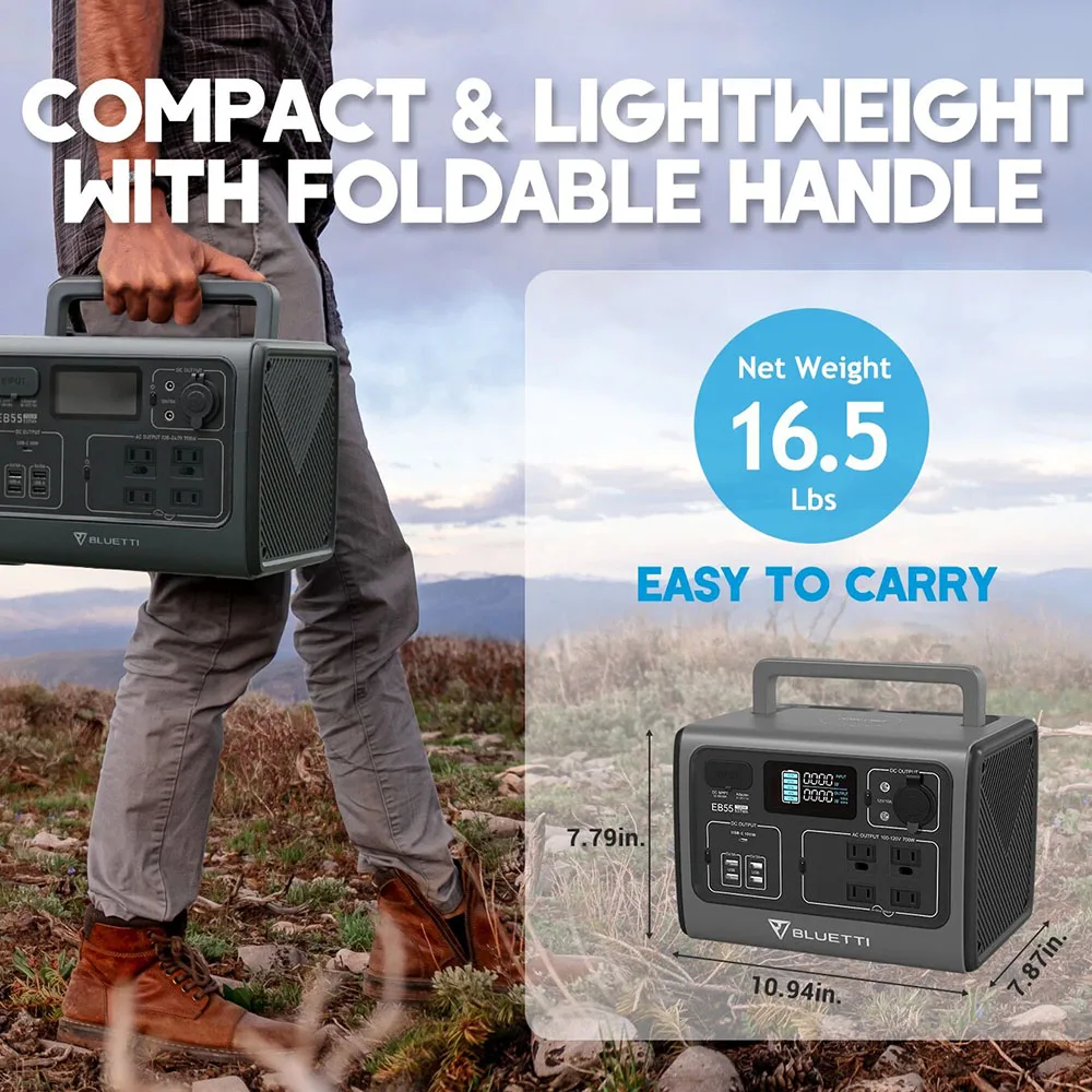 700W Solar Portable Power Station For Camping Lifepo4 Battery 500Wh Generator