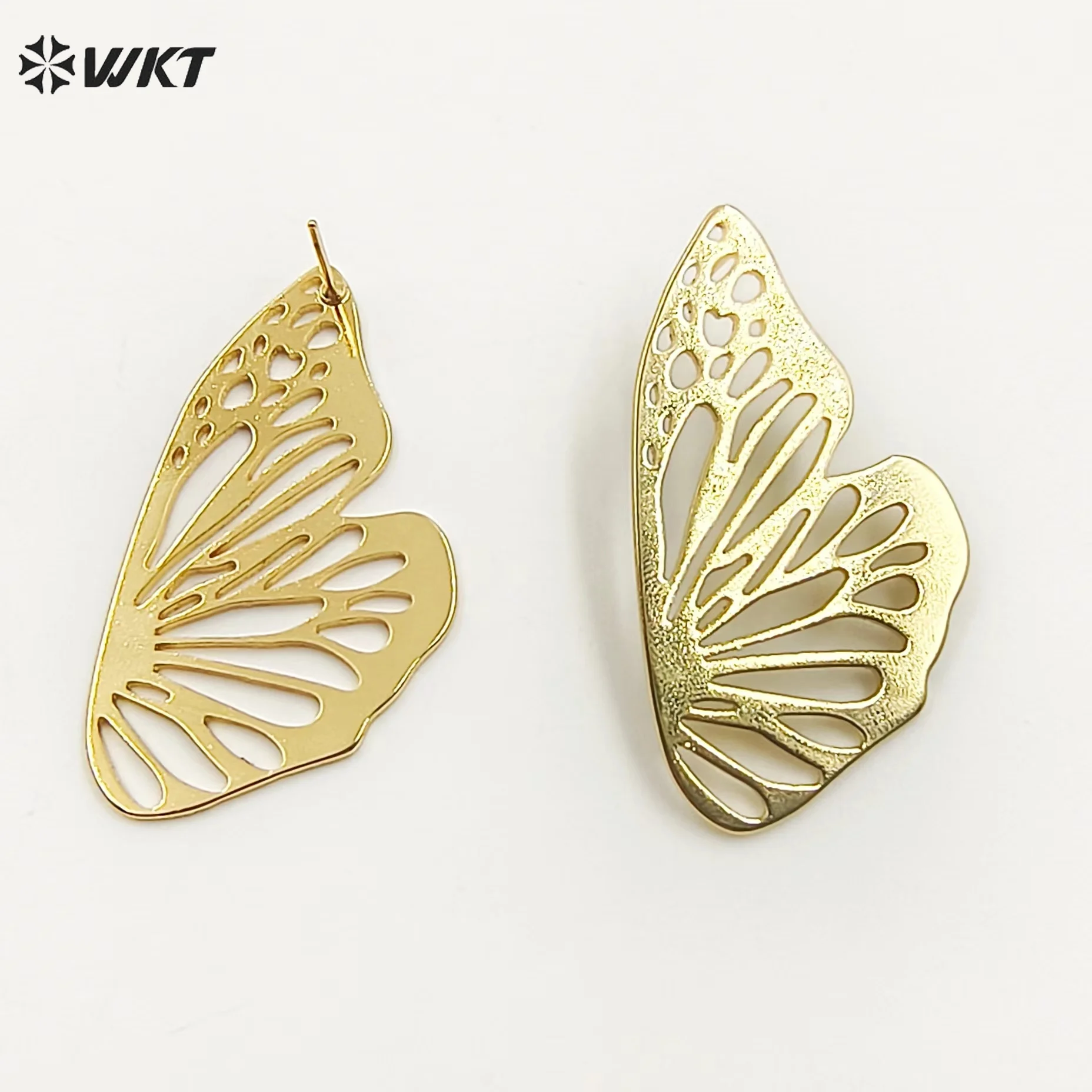 WT-JFE114 New Brass Metal 18K Real Gold Plated Butterfly Earrings In Elegant Style For Women Wearing
