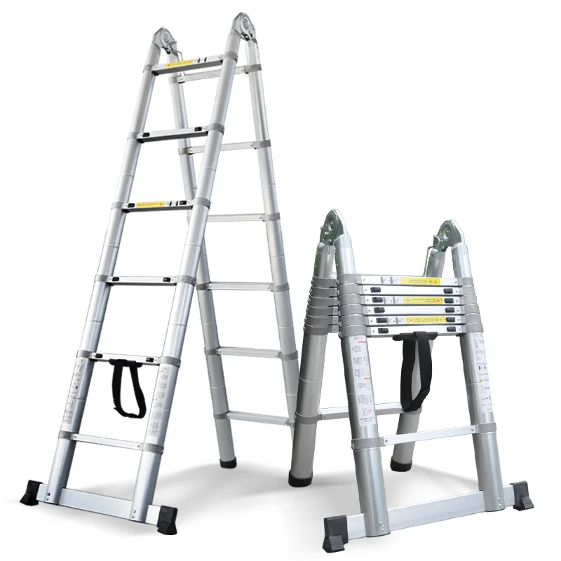 1.4m to 4.4m All Aluminium Material Telescopic folding Ladder