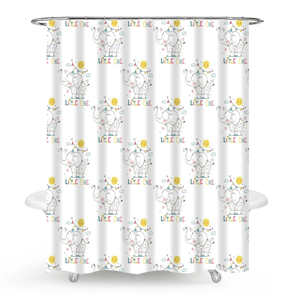 Cartoon  Brand Fashion Polyester Kids 3d Bathroom Curtains Waterproof