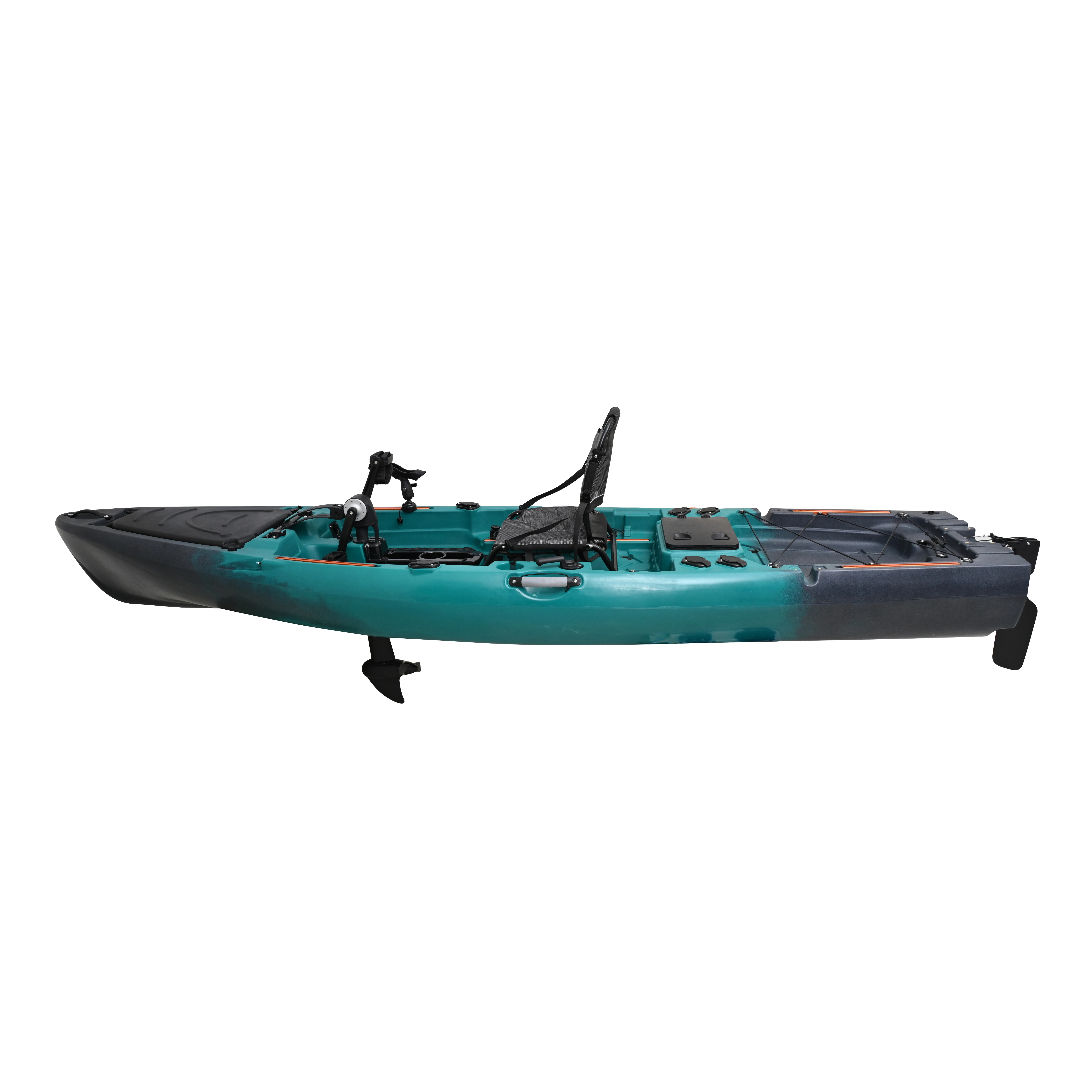 2024 New Design 12.5ft Pedal Fishing Motor Kayak Single Roto-Molded Lldpe Plastic Rowing Boat for Sea Fishing and Water Sports
