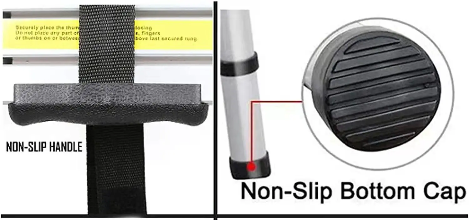 3.8m Retractable Folding Step Telescopic Aluminium Ladder