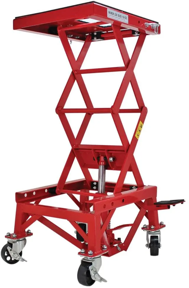 Motorcycle Stand Lift  Wide Deck Motorcycle Center Scissor Lift Jack Hoist Stand Bikes