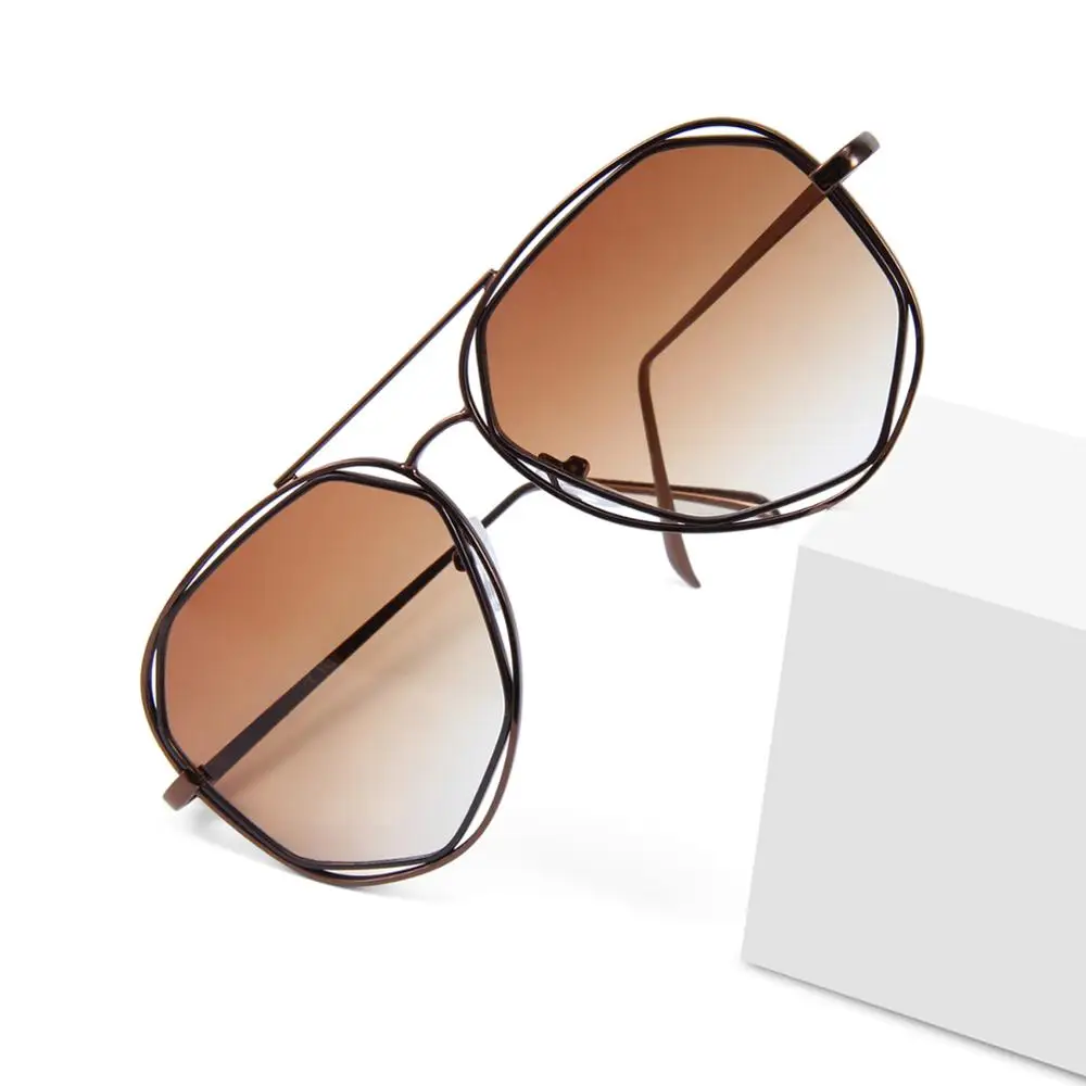 Big size metal frame italian brand  design women UV400 sunglasses