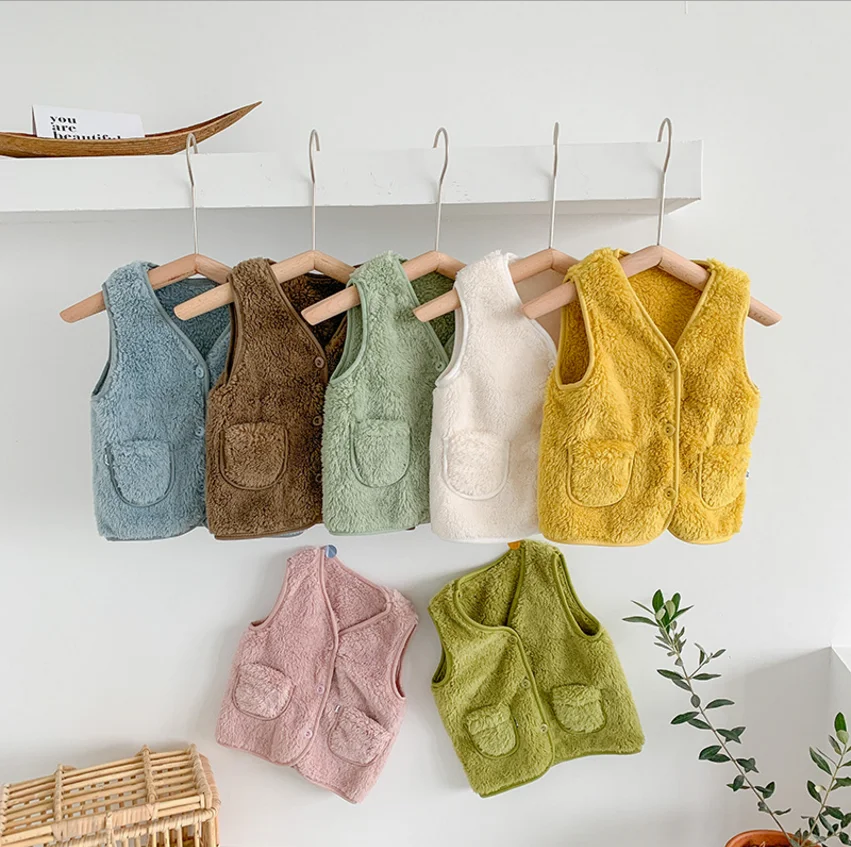 
New arrival baby winter clothing boys girls woolen kids waistcoat soft comfortable shirts for children 