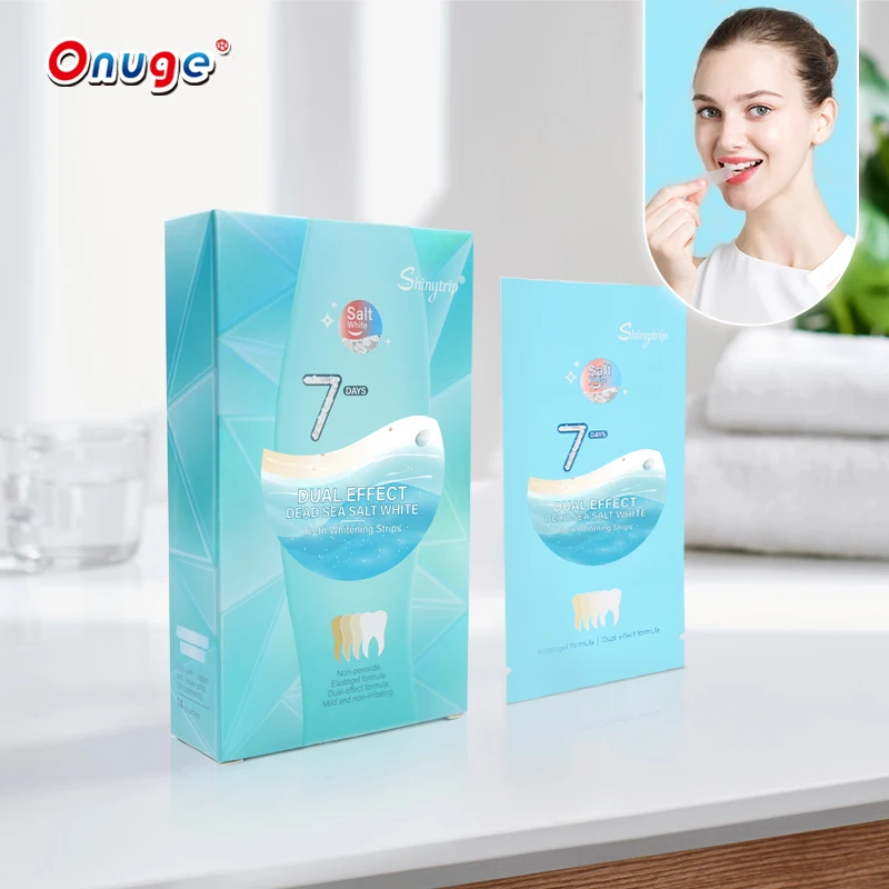 28Pcs/14 Pairs New Advanced Teeth Whitening Strips Oral Dead Sea Salt Private Logo