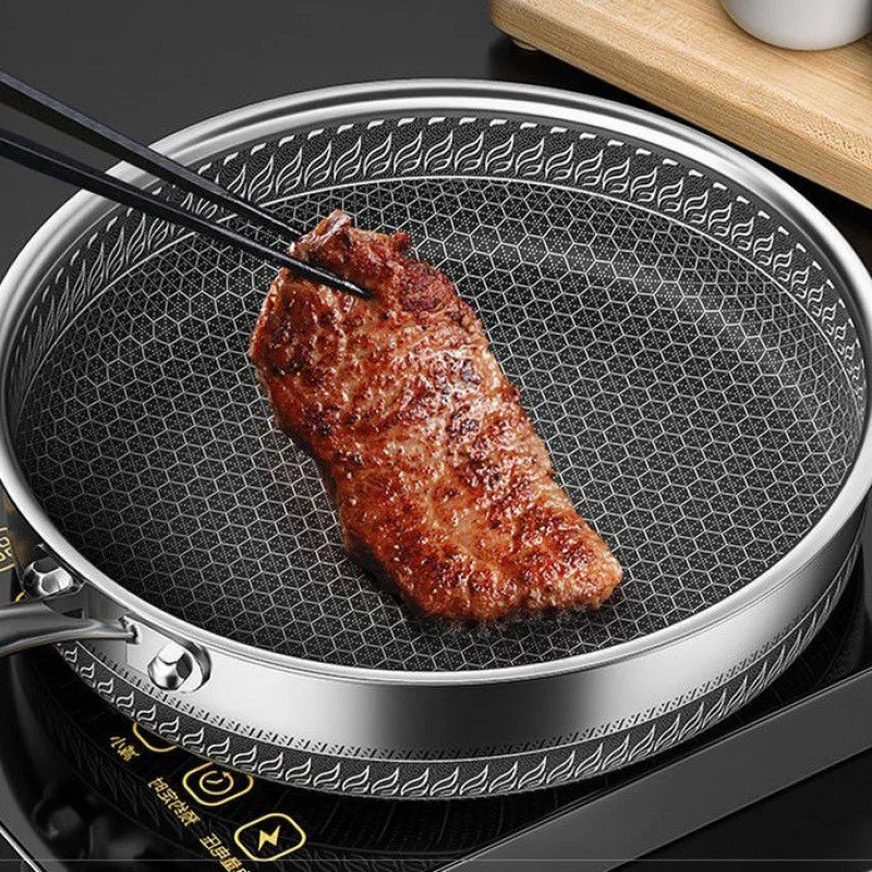 3-ply Steel Top Quality Fry Pan Non Stick Stainless Steel Induction Frying Pan