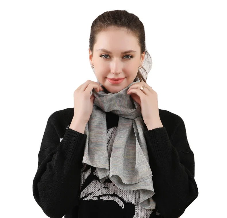 Anti Radiation Scarf Silver Fiber Electromagnetic Radiation Protective Scarf Computer EMF Shielding Neck Protection Scarves