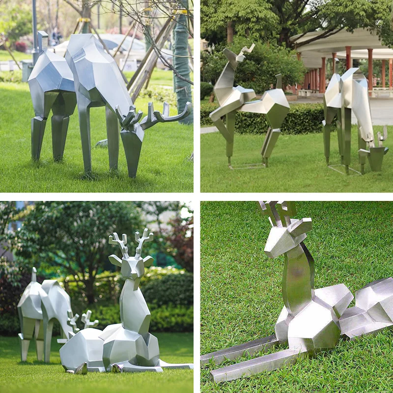 Custom Outdoor Sculptures Modern Style Metal Crafts Garden Abstract Art Stainless Steel Sculpture