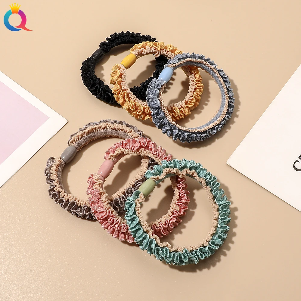 QIYUE New Fashion 6 Colors Mini Scrunchies Hair Tie For Youth Girl Factory Hight Elastic Hair Band Cheap