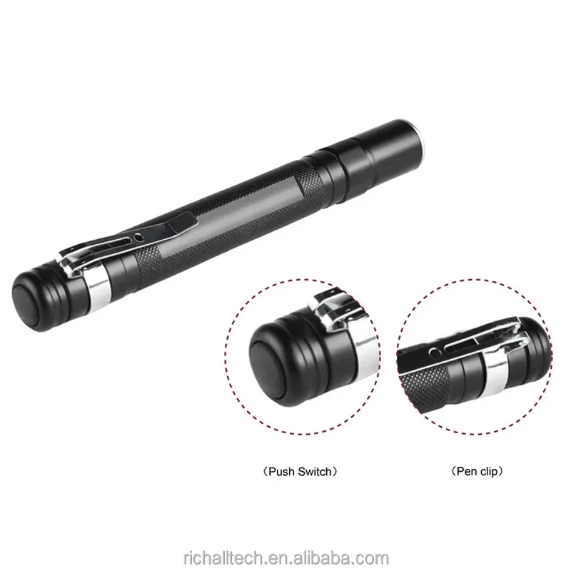 Pocket Small Mini Tactical Pen Light AAA Powered Telescopic Zoom LED Flashlight for Camping Outdoor Emergency