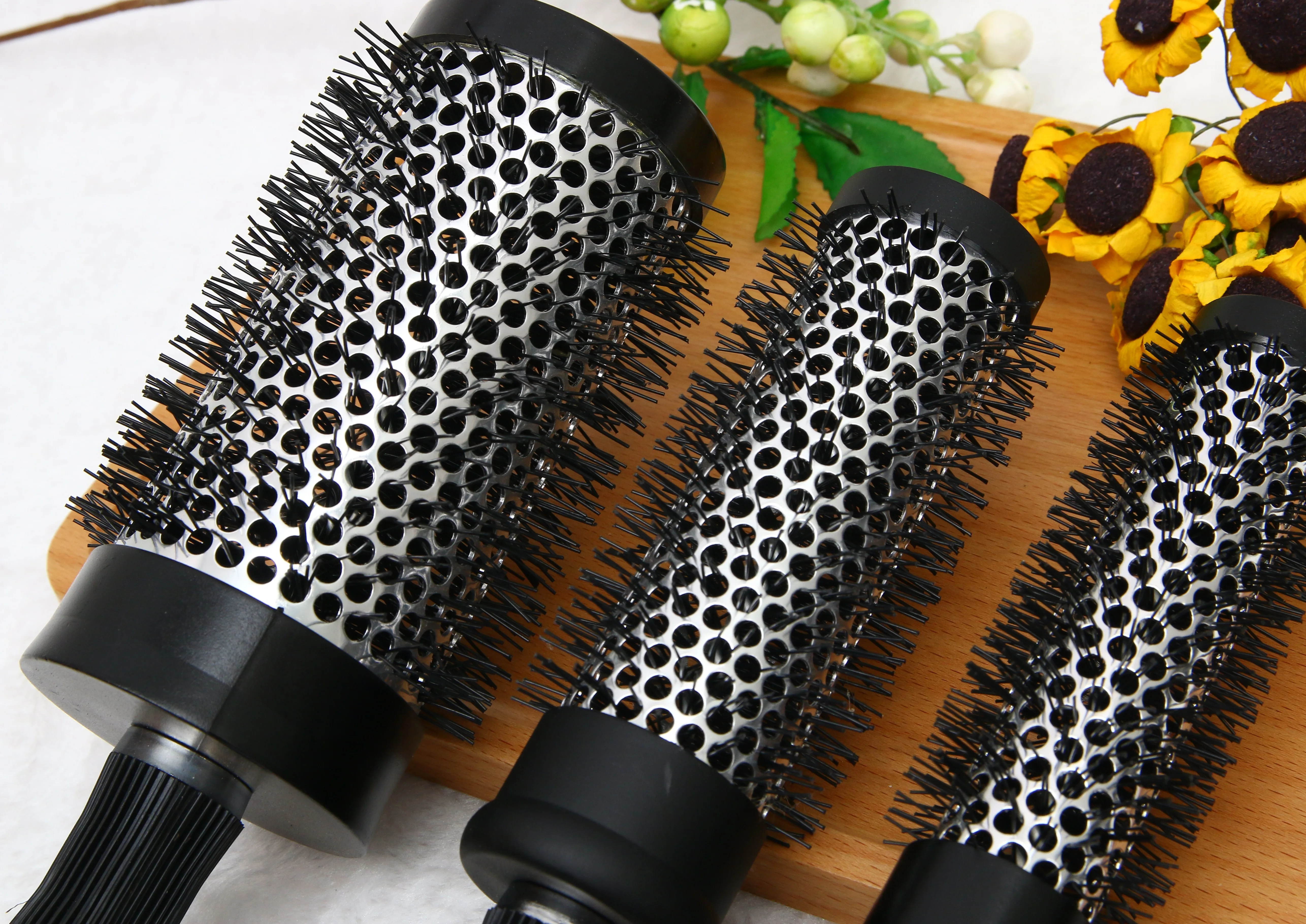 ceramic aluminium metal tube hair brush roll salon hair brush