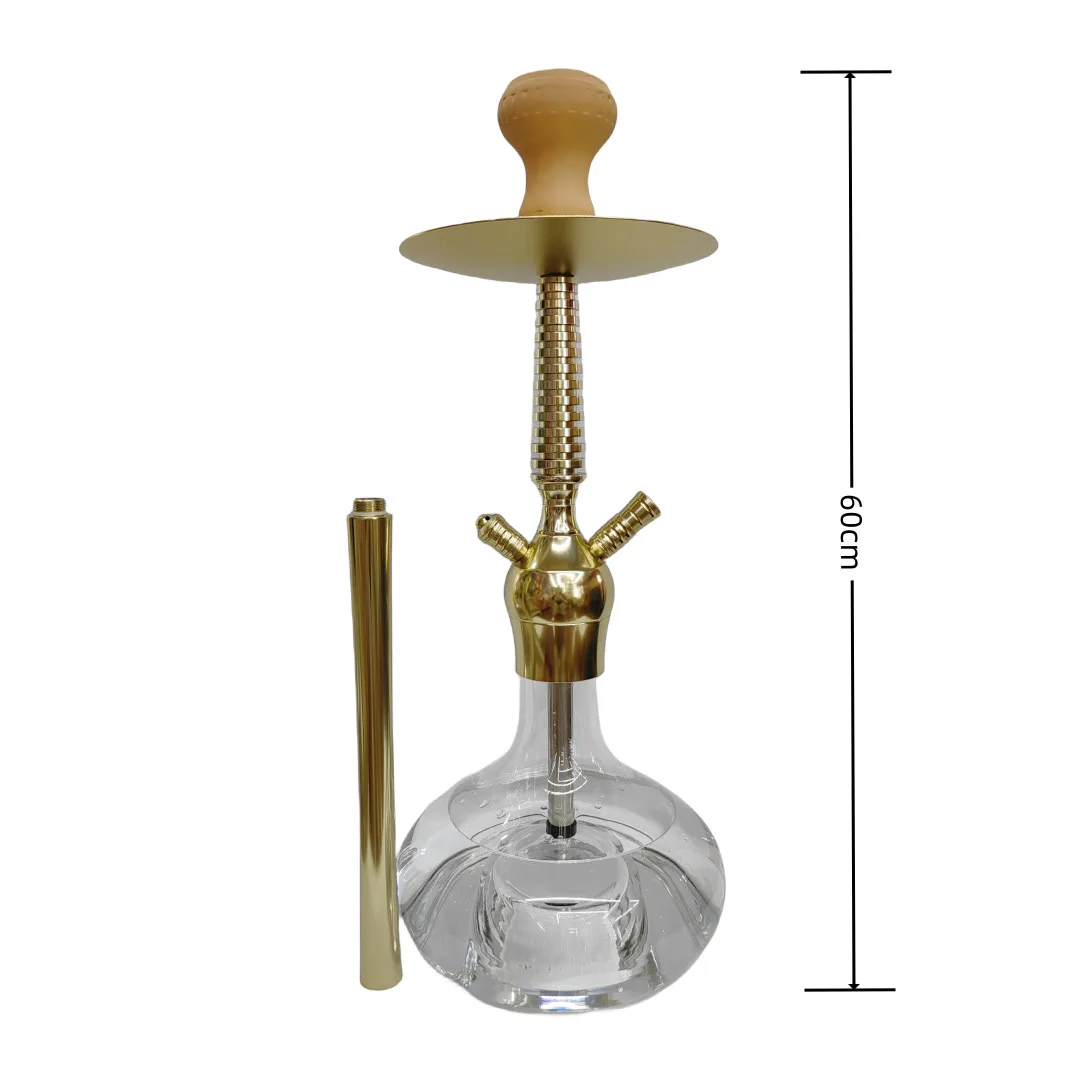 Premium Quality Customized Union Shisha Hookah Pipe Portable Golden Aluminum Big Smoke Hookah Set for Chicha Use Wholesale