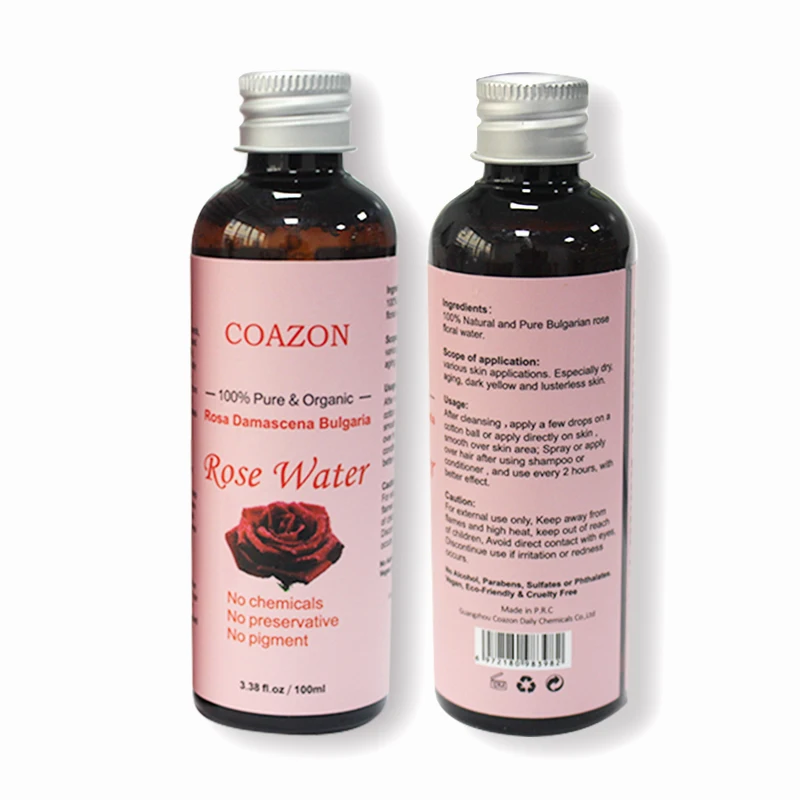 Private label Soothing Hydrating Refershing Petal Witch Hazel Toner moisturizer skin mist rose water with aloe vera