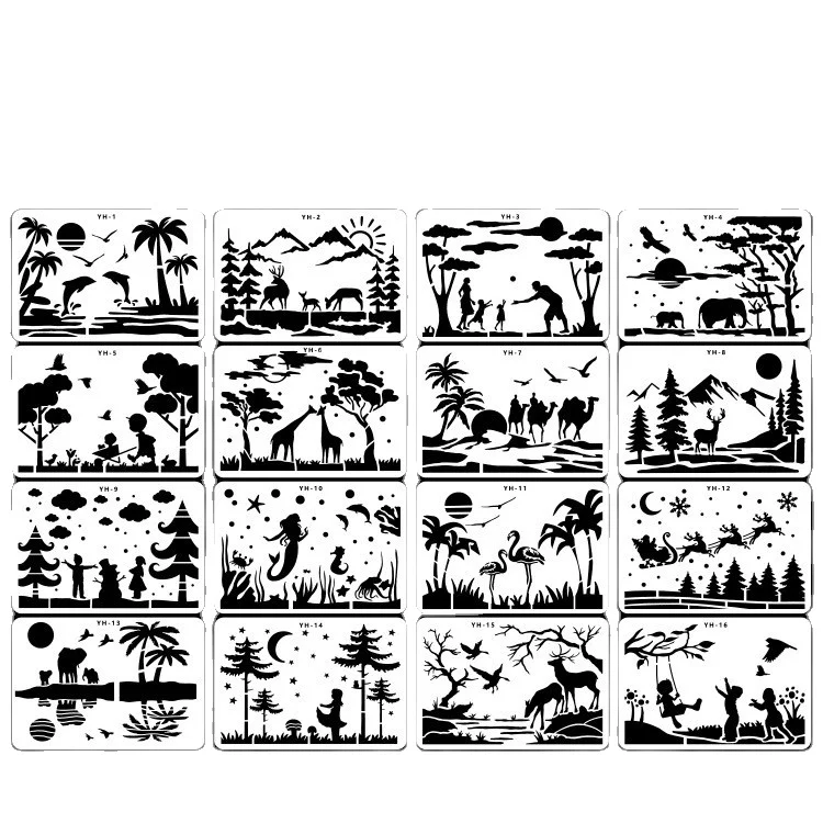 
Заводской поставщик, сетка, силуэт знаменитостей, пейзаж, персонаж, привлекательная цена, многоразовые шаблоны для рисования 