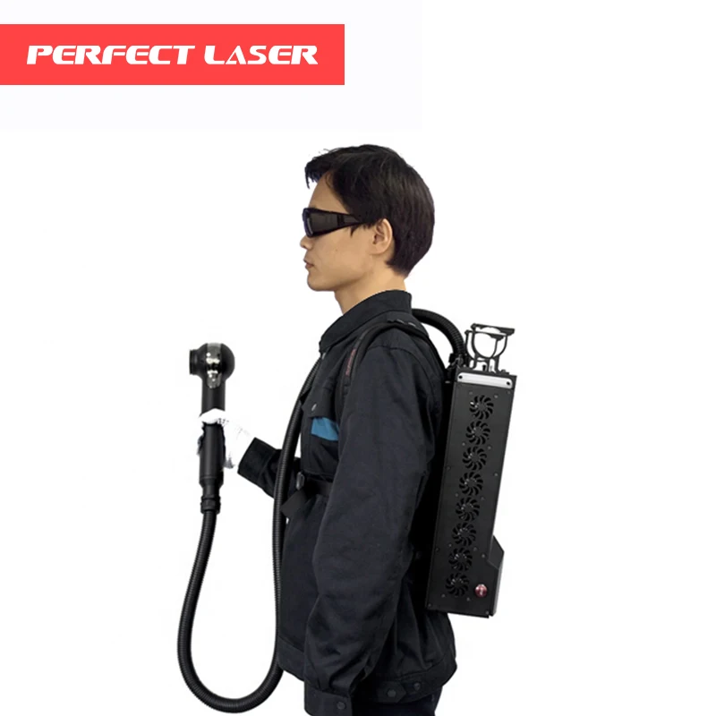 Perfect Laser100W portable laser lazer rust removal used for machine parts rust removal paint backpack cleaning cleaner machine