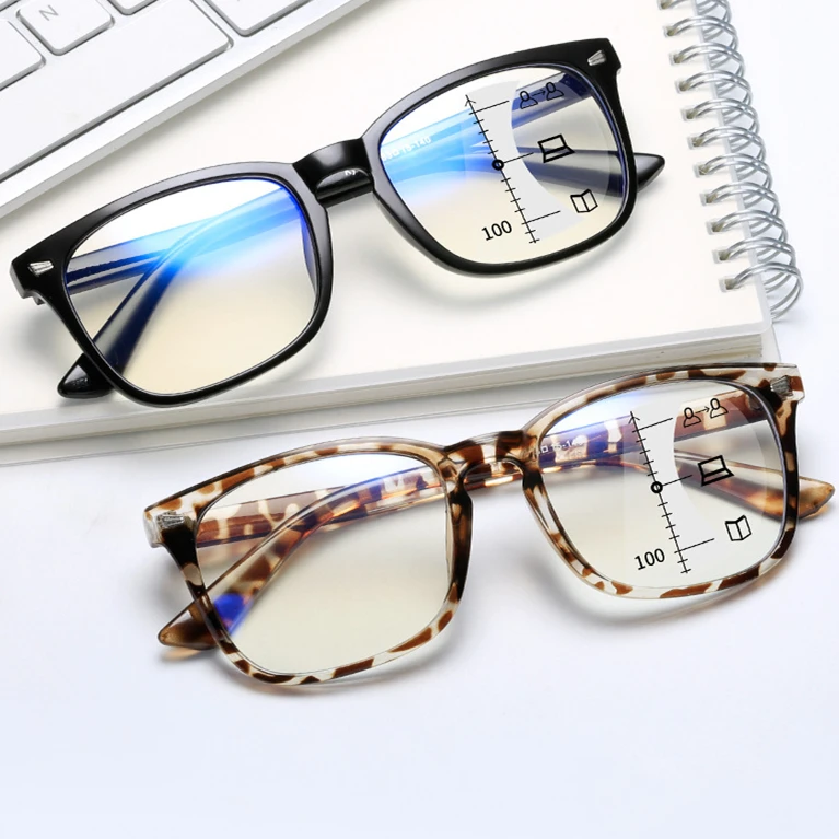 black transparent pink anti blue light 2023 gafas de lectura al por mayor 2022 man female multifocal progressive reading glasses