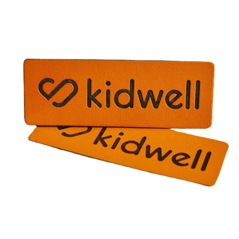 custom logo pu suede nature iron on heat transfer leather patch label for trucker beanie hat cap with adhesive bag jeans