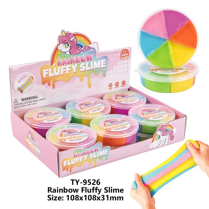 Rainbow fluffy slime