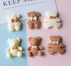 New Mini Flat Back 3d Resin Cute Cream Colorful Bear Doll Decor Craft Children Kids Phone Case Keychain Hairpin Charm Jelly DIY