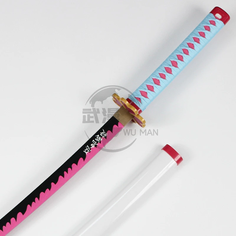 Japanese anime Demon Slayer Kanroji Mitsuri weapon Wooden cosplay props toy swords with sheath