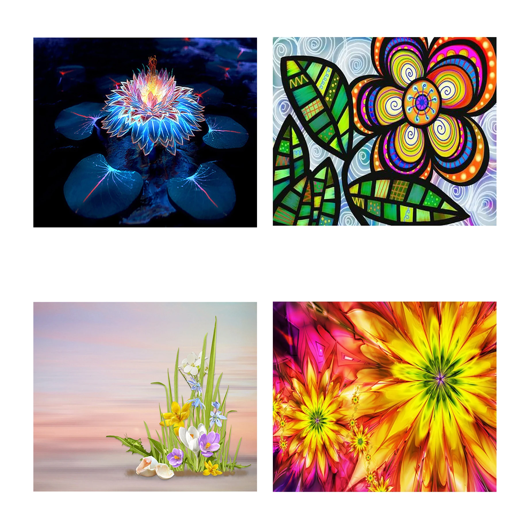 5D DIY Diamond Painting Full Square/Round Mandala Diamond Embroidery Mosaic Kit Flower Home Decoration Wall Paintings Handicraft