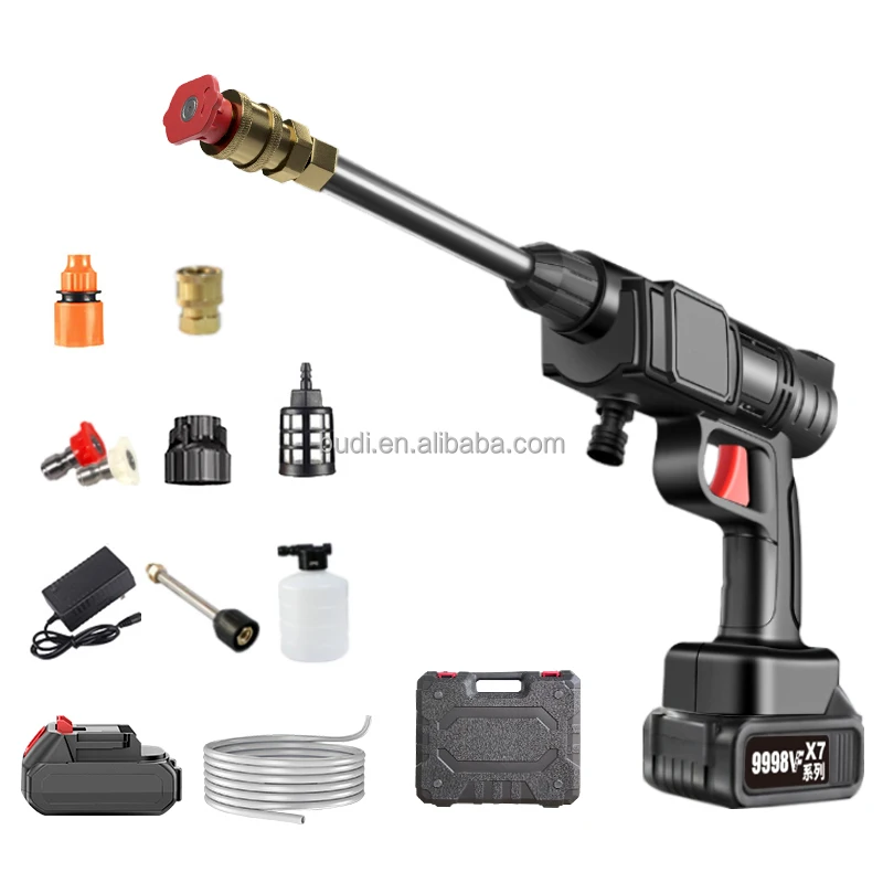 Mini Lithium Battery Car Washing Machine Portable Cordless Wireless Car Washing Water Gun High Pressure Car Washer Machine