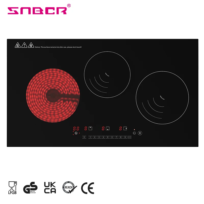 New Design 3 Cookers 5000W 9 Power Touch Control Zhongshan Multi Infrared Cooker Magnetic Induction Cooker