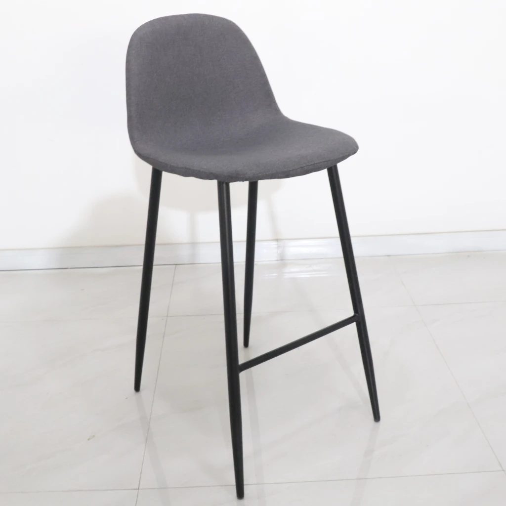 Bar Restaurant Home Furniture Metal Spray Legs High Back Barstools Bar Chairs with Backrest