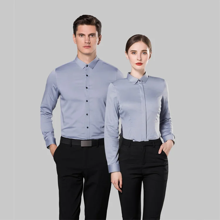 custom corporation bamboo cotton soft shiny luxury work uniform shirt