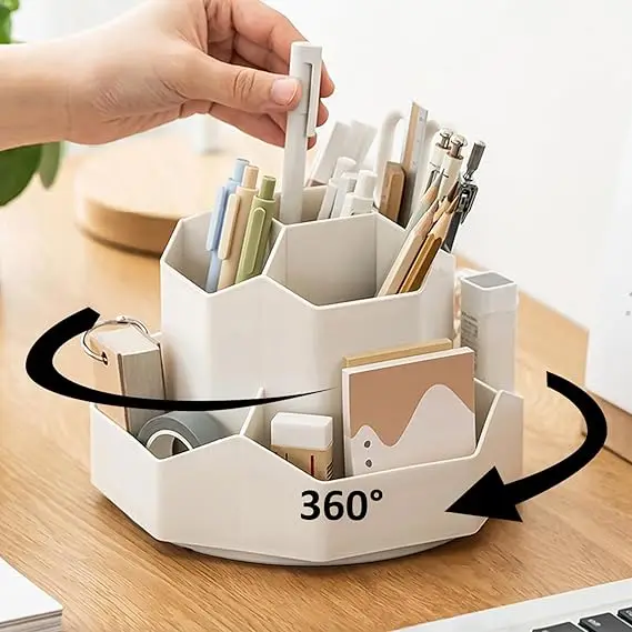 Прямая поставка Shopify держатель карандашей для стола 9 слотов 360 градусов вращающийся органайзер