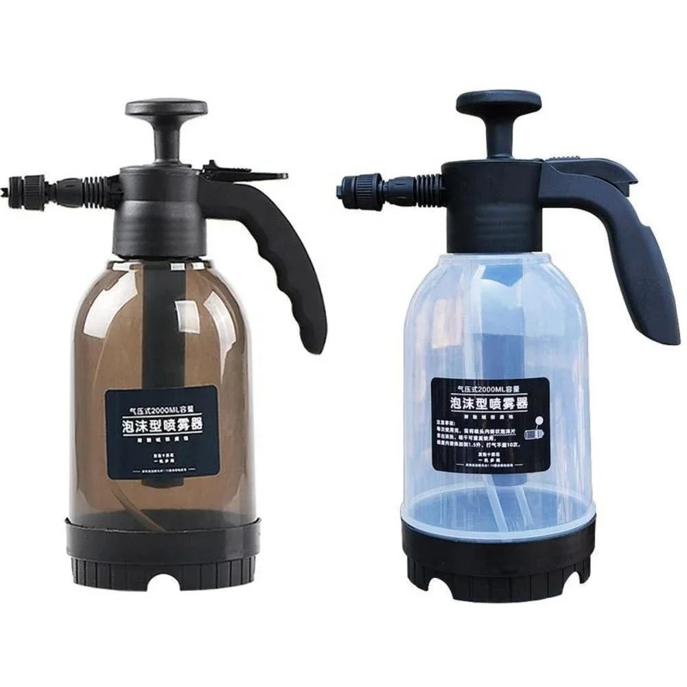 2L Car Washing Pressure Spray Bottle Hand Pressurized Foam Sprayer High Pressure Cleaner Car Washing Accessories Clearly Bottle