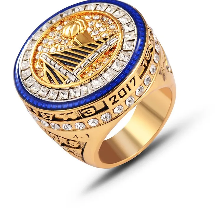 
Basketball Championship Ring Jewelry 2016 2017 Gold State Alloy Sport Ring no rust tarnish for men and women fans 