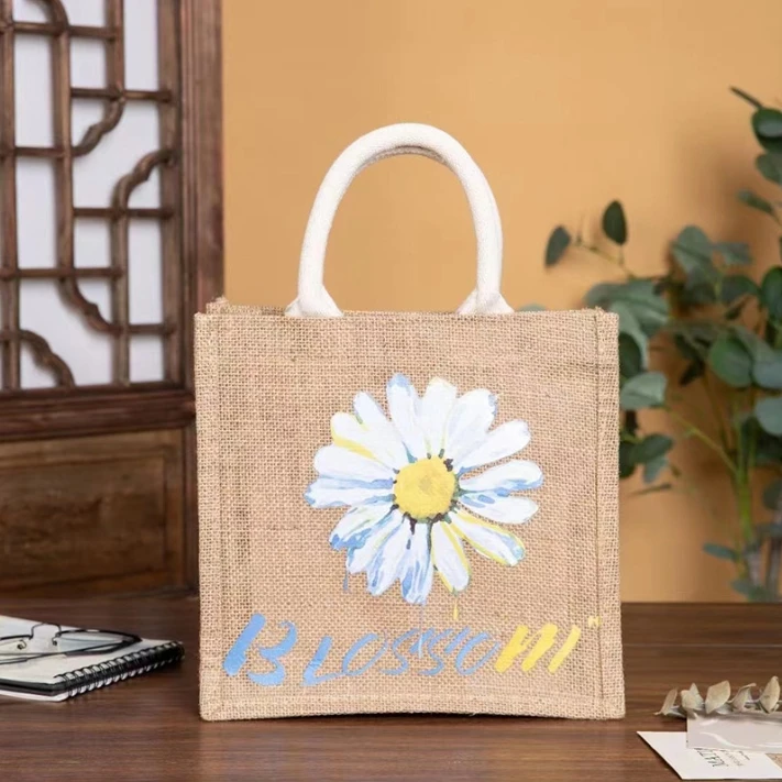 Jute bags can be customized oil painting cheap manufacturers direct wholesale