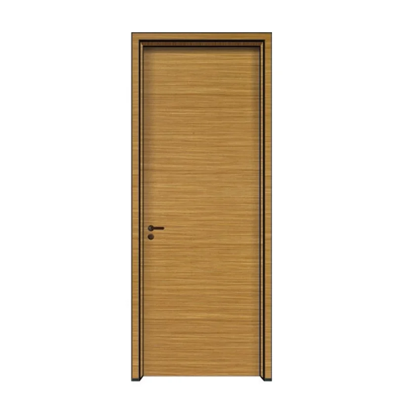 Flush design slim frame melamine skin wooden interior door for hotel