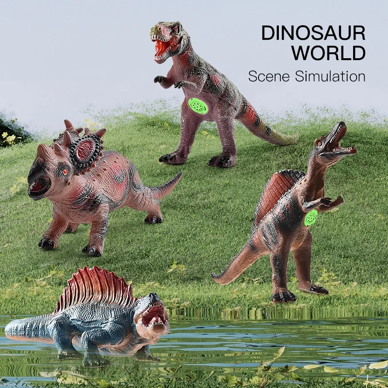 High Quality Dinosaur Toys Model Simulation With Sound Plastic Children Educational Animal Dinosaur Toy