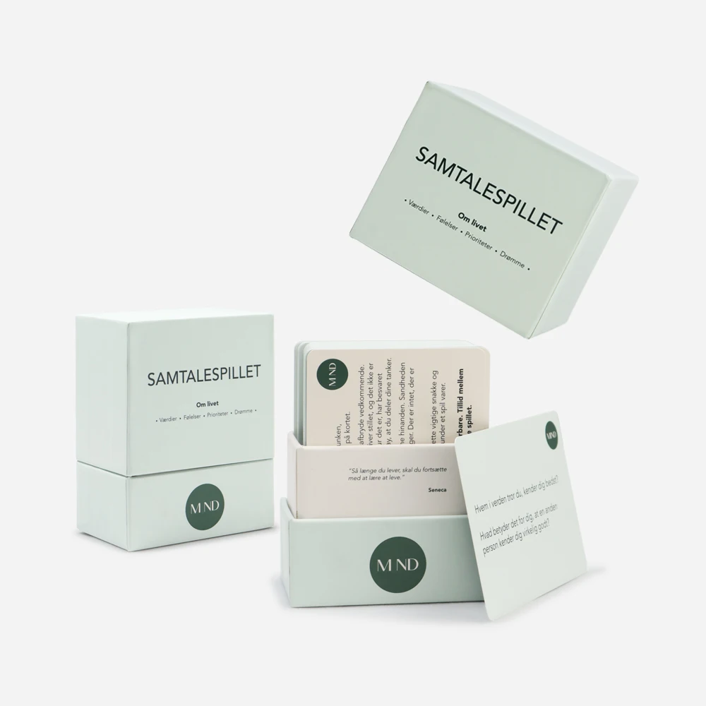 Custom Printing Communication Card Game Rigid Box Packaging Art Paper Full Color Games Conversation Card Lid and Base Box