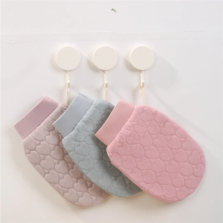 OEM/ODM Custom Logo Bathroom Products Bath Exfoliating Glove Scrubber Natural Exfoliator Gloves For Dead Skin Viscose Scrub Mitt